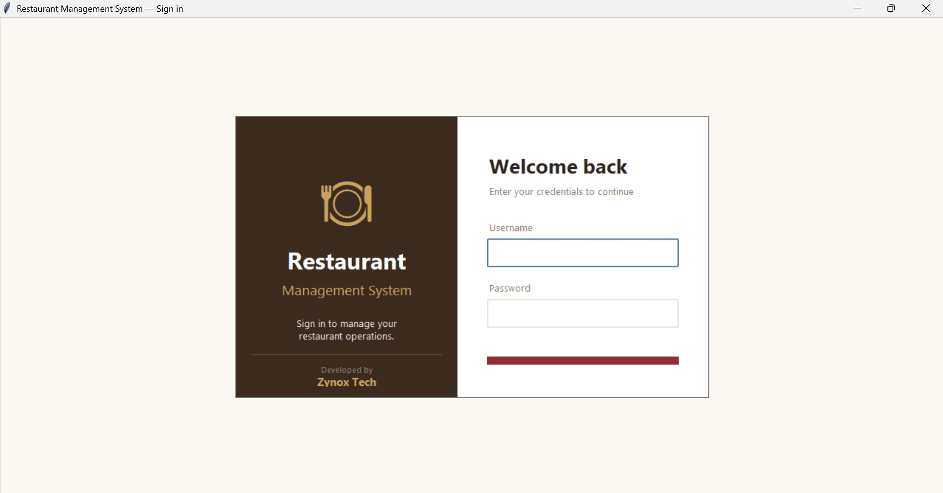 Restaurant Management System